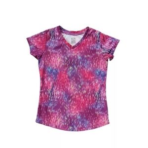 Champion DuoDry Girls Swim Top Rash Guard Size Medium 7/8 Pink Purple Sun Beach